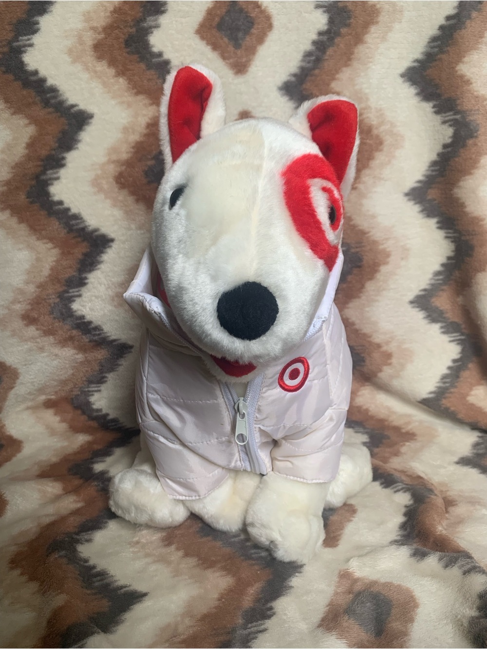 2005 Target Dog 15" Plush White Puffer Jacket W/ Red Snow Pants